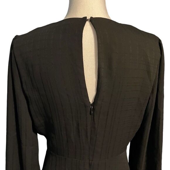 NWT Express Satin V neck and back line. Handkerchief Cocktail Dress Black Medium - Picture 3 of 7